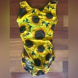 Sunflower Print Foxy Leotard-AXS